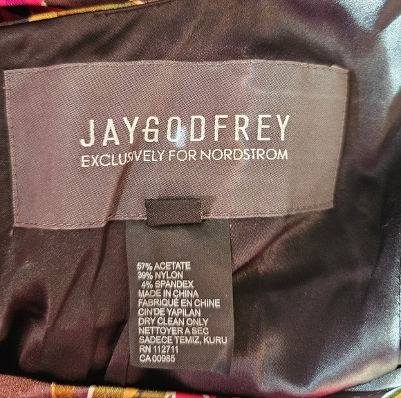 Jay Godfrey Laetitia Floral Print Ruched Satin Mini Dress, Red Pink Roses Size 4 - Picture 8 of 8